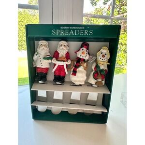 BOSTON WAREHOUSE Christmas Santa Snowman Spreaders Vintage 1997